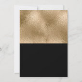 Invitation Elégant or élégant noir doux seize anniversaire (Dos)