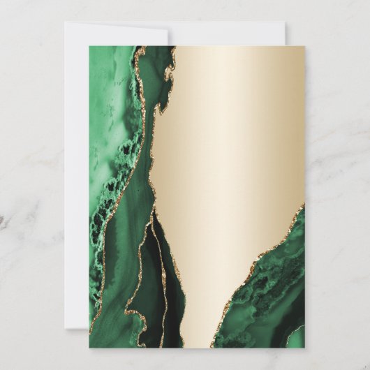 Invitation Elégant Or Emerald Green Agate 60e anniversaire (Dos)