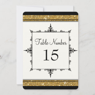 Invitation Élégant Or en noir Vintage Script Typographie