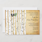 Invitation Élégant or Enchanted Forest Birch Mariage (Devant)