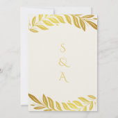 Invitation Elégant or et blanc arabe et Mariage anglais (Dos)