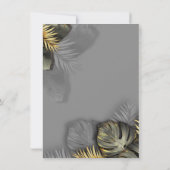 Invitation Elégant or et gris Botanique, Tropical (Dos)
