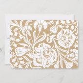 Invitation Elégant or et ivoire floral Enregistrer la date (Dos)