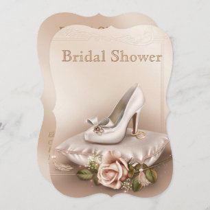 Invitation Elegant or et ivoire Mariage Fête des mariées Invi