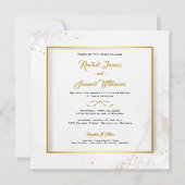Invitation Elégant or et Mariage blanc (Devant)