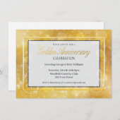 Invitation Élégant or et noir Anniversaire de mariage (Devant / Derrière)