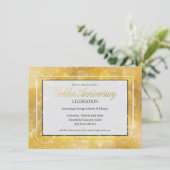 Invitation Élégant or et noir Célébration d'anniversaire de m (Debout devant)