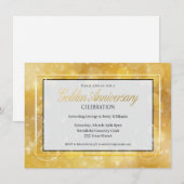 Invitation Élégant Or et Noir Célébration de Mariage de l'Ann (Devant / Derrière)
