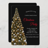 Invitation Elégant or festif Lampes de Noël (Devant / Derrière)