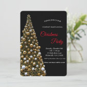 Invitation Elégant or festif Lampes de Noël (Debout devant)