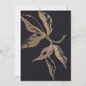 Invitation Élégant or Floral Faux Mariage métallique (Dos)