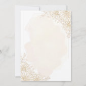 Invitation Elégant or Floral Feuilles coin Mariage islamique (Dos)