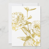 Invitation Elégant or Floral Mariage Vow Renouvellement (Dos)