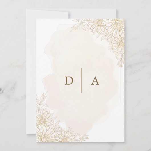 Invitation Élégant or Floral Nuestra Boda Mariage espagnol (Dos)