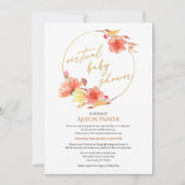 Invitation Elégant or floral Script aquarelle virtuelle (Devant)