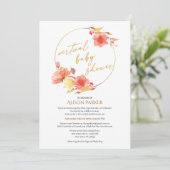 Invitation Elégant or floral Script aquarelle virtuelle (Debout devant)