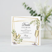 Invitation Elégant or géométrique Botanique douche nuptiale (Debout devant)