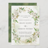 Invitation Elégant or Géométrique Flore Mariage (Devant / Derrière)