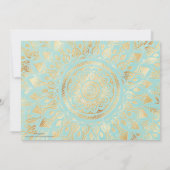 Invitation Elégant or Lumière Turquoise Mandala Floral (Dos)