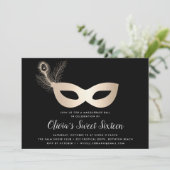 Invitation Elégant or Masquerade thème Sweet sixteen (Debout devant)