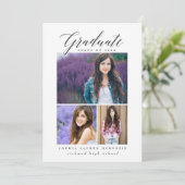 Invitation Élégant or moderne abstrait pointillé graduation (Debout devant)