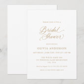 Invitation Élégant Or Moderne Script Calligraphie (Devant / Derrière)