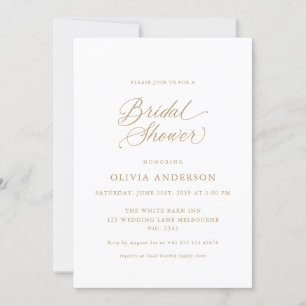 Invitation Élégant Or Moderne Script Calligraphie