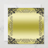 Invitation Élégant Or & Noir 50 ans de Mariage pour Femme (Dos)