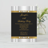 Invitation Elégant or noir argent soie Diamant Anniversaire (Debout devant)