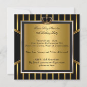 Invitation Elégant or noir bracelet Hommes Anniversaire Couro (Dos)