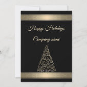 Invitation Elégant or noir fête de vacances entreprise (Dos)