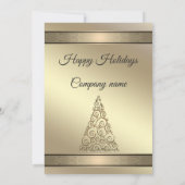 Invitation Elégant or noir fête de vacances entreprise (Dos)