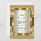 Invitation Elegant Or & Perle Tourbillon Photo 50e Anniversai (Dos)