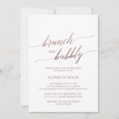 Invitation Élégant or Rose | Brunch floral & bulle (Devant)