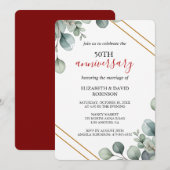 Invitation Elégant Or simple 50e anniversaire Mariage (Devant / Derrière)