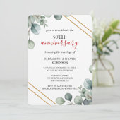 Invitation Elégant Or simple 50e anniversaire Mariage (Debout devant)