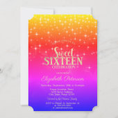 Invitation Elégant Or Stars Ombre Sweet 16 (Devant)