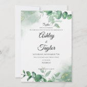 Invitation Elégant or & verdure Arrière - plan Aquarelle (Devant)