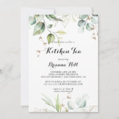 Invitation Elégant or verdure Fête des mariées de thé de cuis (Devant)
