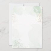 Invitation Élégant Or Verdure Floral Foliage Baptême (Dos)