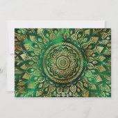 Invitation Élégant or vert Mandala Floral (Dos)