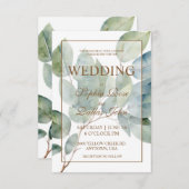 Invitation Élégant or vert vert vert vert Mariage calligraphi (Devant / Derrière)