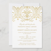 Invitation Élégant or Vintage Mariage glamour (Devant)