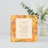 Invitation Elégant Orange Automne Feuilles Anniversaire Céléb (Debout devant)