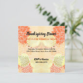 Invitation Elégant Orange Chute Floral Thanksgiving (Debout devant)