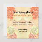 Invitation Elégant Orange Chute Floral Thanksgiving (Devant)