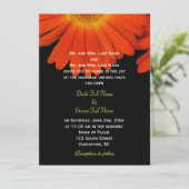 Invitation Élégant orange gerbera marguerite fleurs mariage (Debout devant)