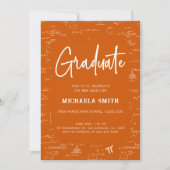 Invitation Elegant Orange Graduate Math Graduation (Devant)