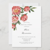 Invitation Elégant Orange Peony Peony Brunch & Bubbly (Devant)