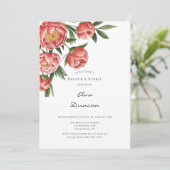 Invitation Elégant Orange Peony Peony Brunch & Bubbly (Debout devant)